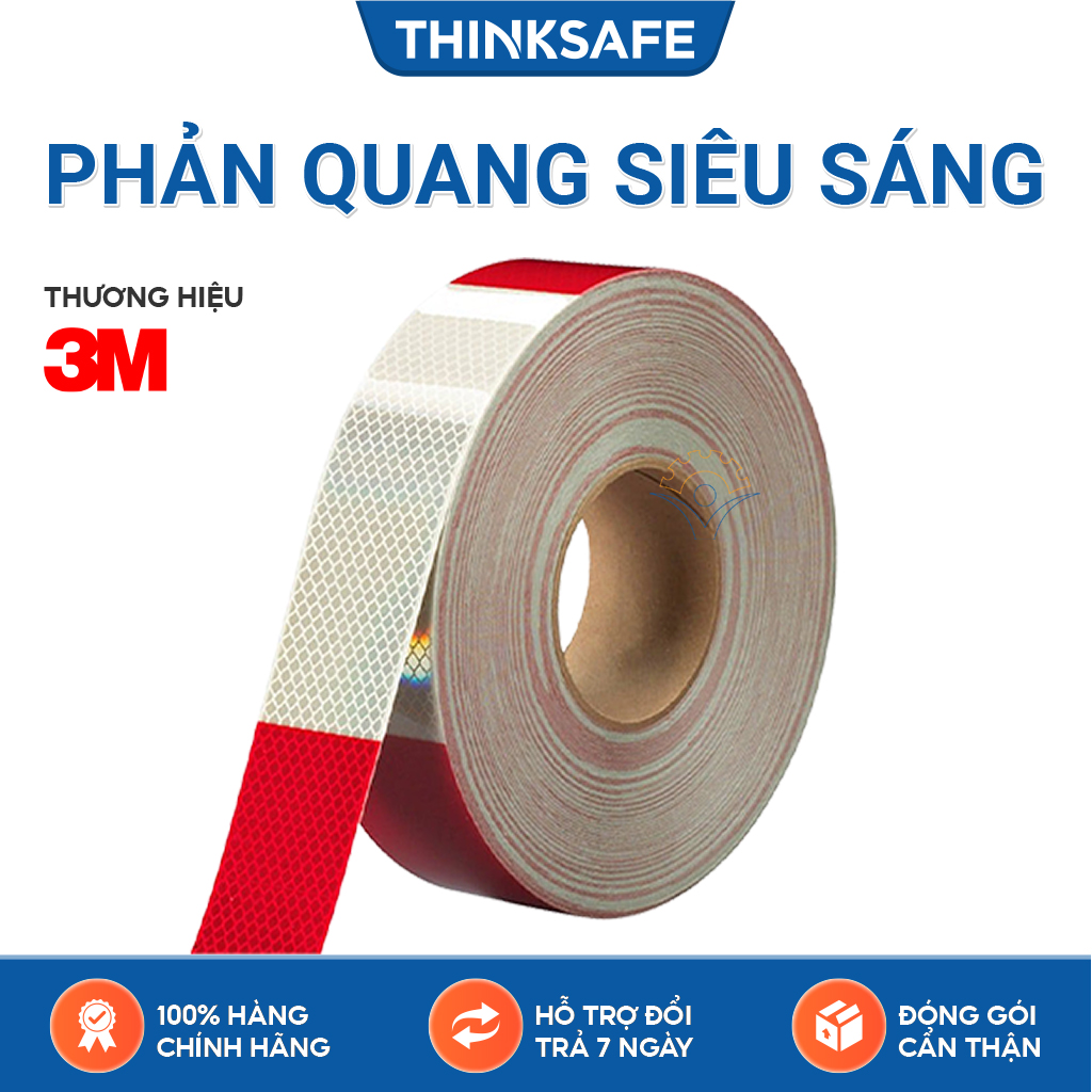 Băng keo phản quang 3M 983 phản quang theo cấu trúc kim cương, bền màu chuyên dùng phản quang xe máy, ôtô nhà xưởng - Bảo hộ Thinksafe