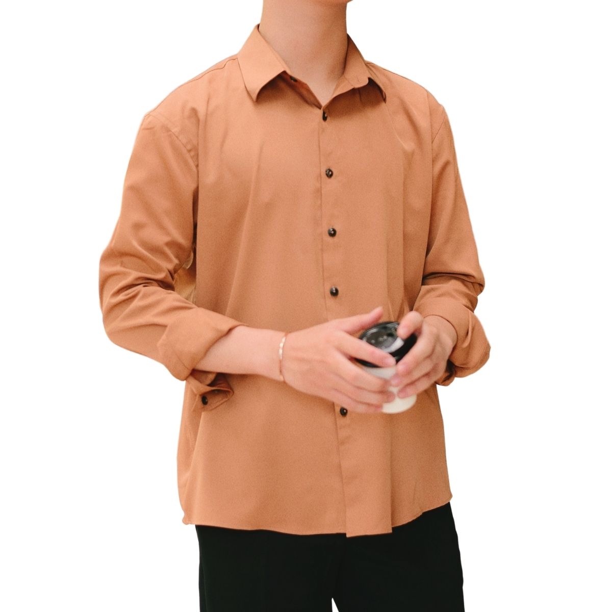 Áo sơ mi unisex nam nữ form rộng tay dài vải sơmi cao cấp - Công Sở Alpha