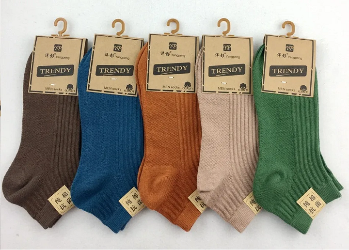 Vớ tất nam cotton sọc nổi