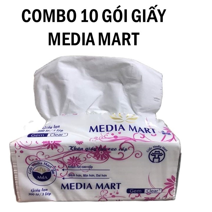 Combo 10 Packs of Media Mart 3-Layer Paper Towels 300 Sheets 250G/Pack Giá 159,000 Đồng*Miễn phí vận chuyển
