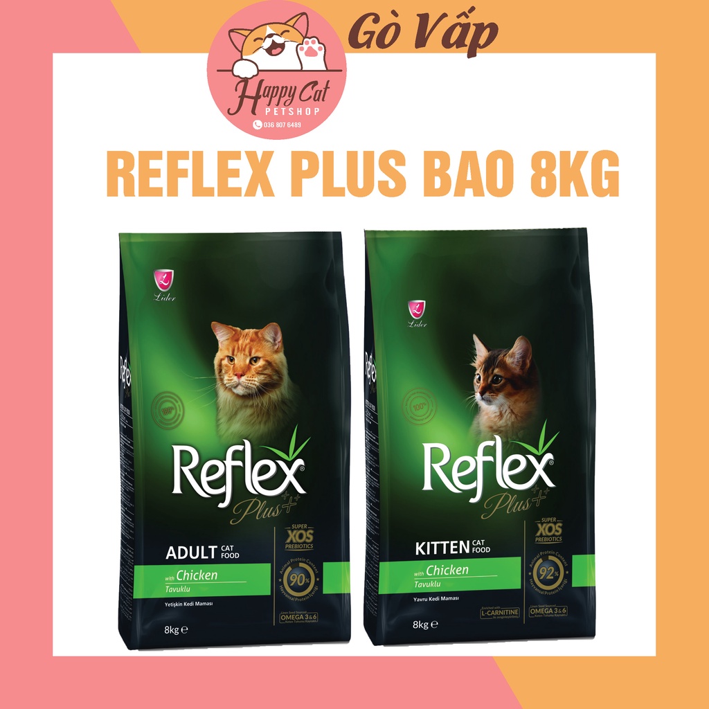 Hạt reflex plus cho mèo bao 8kg & 15kg - happycat