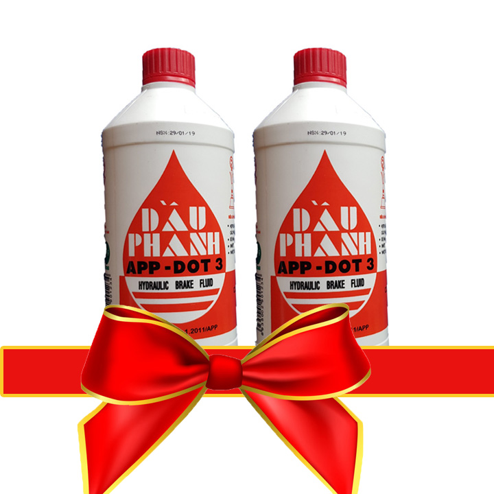 Bộ 2 lon dầu phanh, dầu thắng cho xe ô tô cao cấp APP DOT3 1L