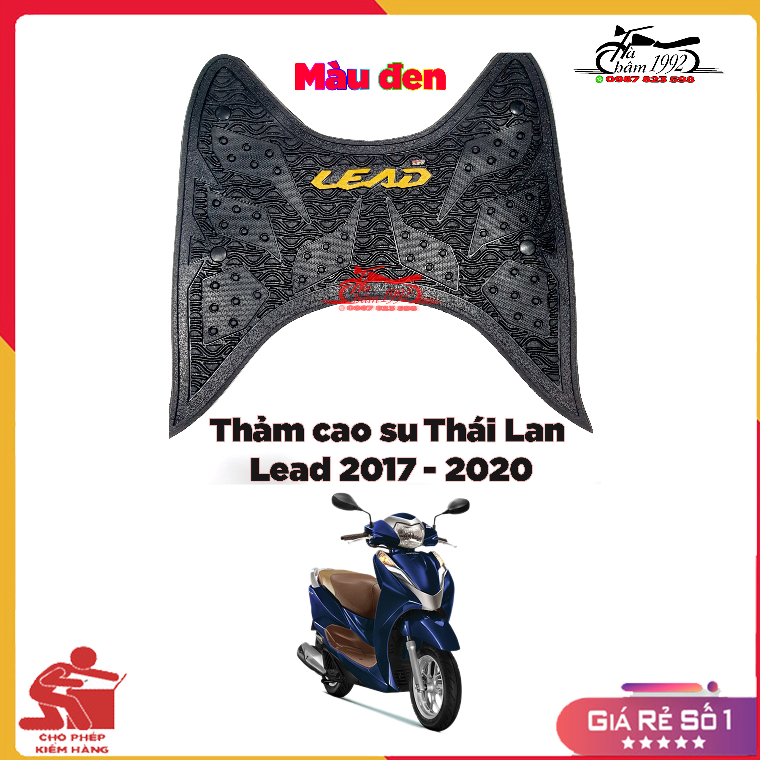 Thảm lót chân honda lead 2017 - 2020 cao su thái lan, thảm lót sàn lead; miếng lót chân lead