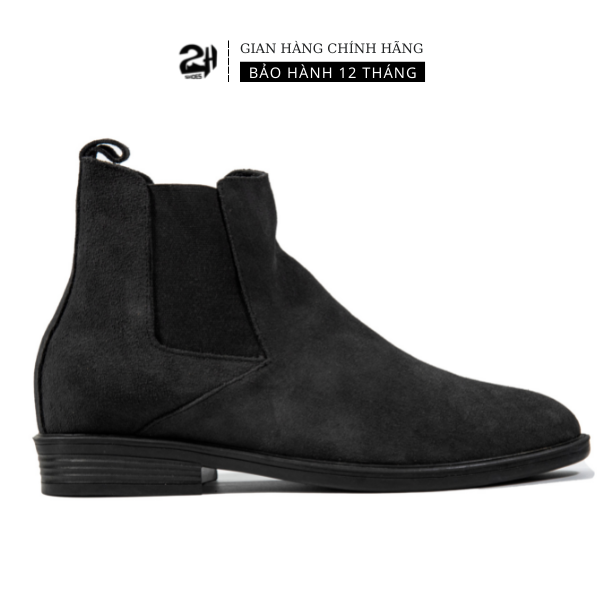 Giày nam chelsea boot da bò lộn, phối quần jean đen siêu ngầu SHOES 2H size 38-43, xám lông chuột đậm 2H-47