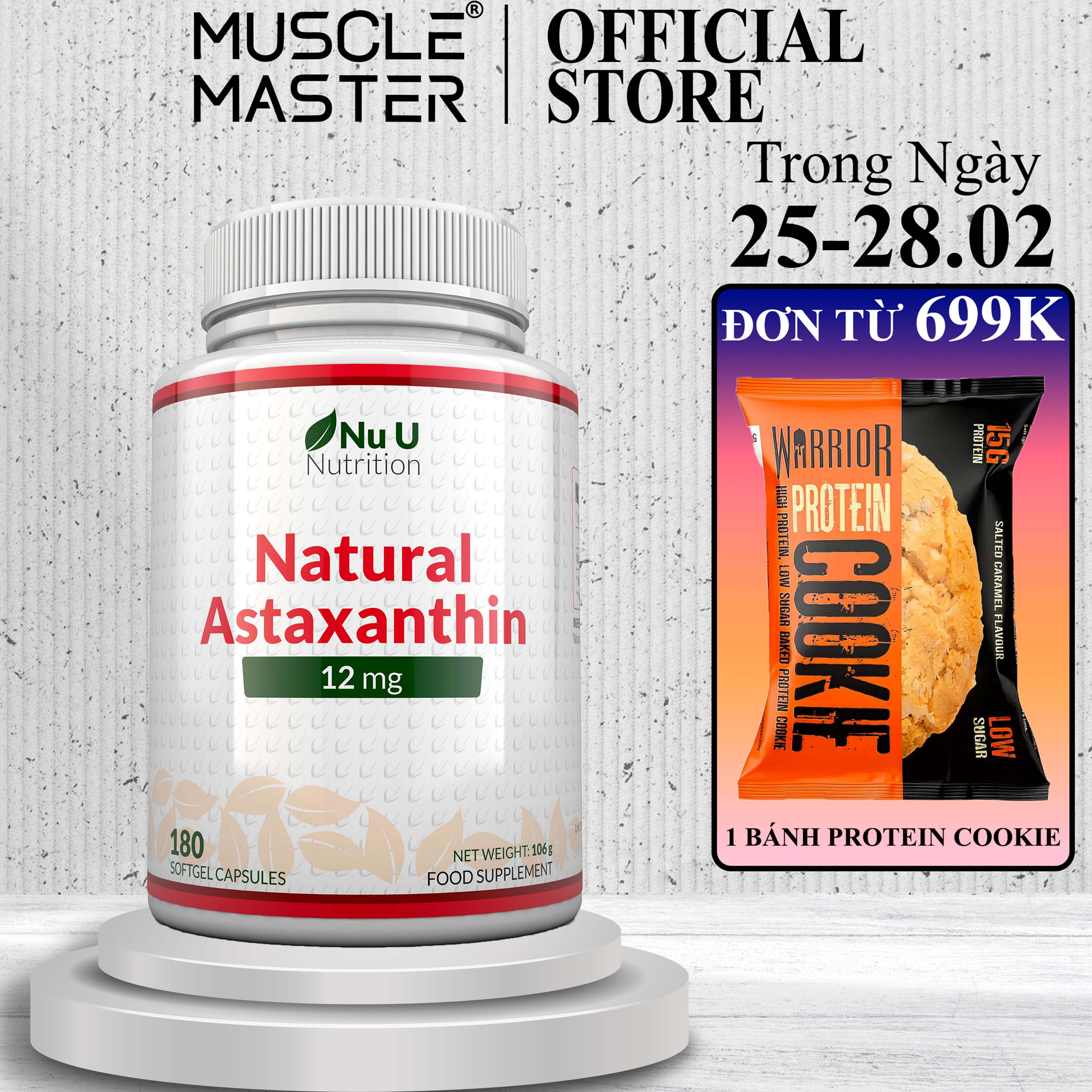 [HCM]Thực Phẩm Bổ Sung Nu U Astaxanthin 12Mg 180 Viên - Tăng Cường Hệ Miễn Dịch Sức Đề Kháng