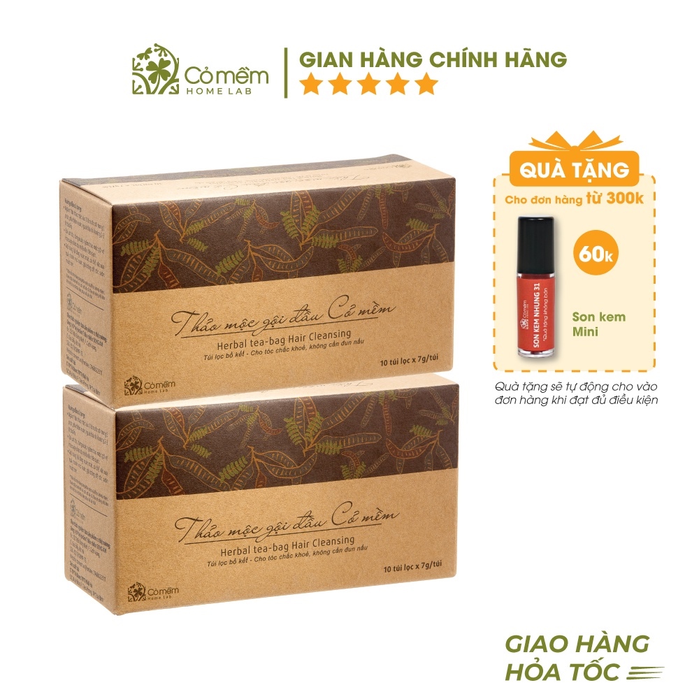 ☾ Thảo Mộc Gội Đầu Bồ Kết Kích Thích Mọc Tóc Dạng Túi Lọc Cỏ Mềm 70g