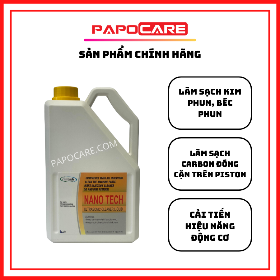 Dung dịch vệ sinh kim phun, béc phun camtech dành cho máy vệ sinh kim phun – papocare