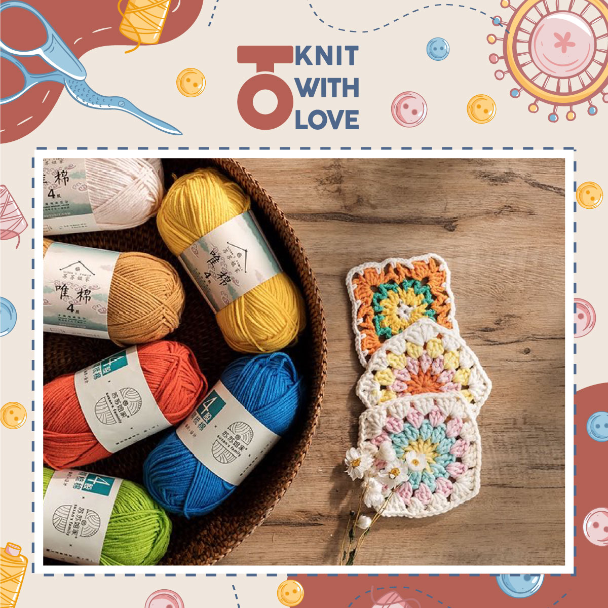 Combo 20 cuộn len cotton Susan’s Family 4 chuyên móc thú bông handmade