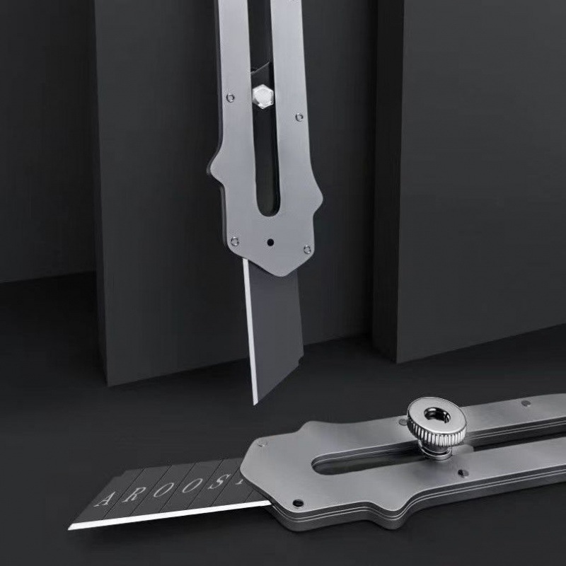 Dao rọc giấy kỹ thuật đơn giản bằng thép lười đơn có nút điều chỉnh, chuyên dùng làm đồ thủ công, cắt tấm foamex