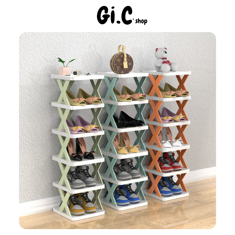 Kệ Giày Dép Chữ X Xếp Thông Minh  Kệ Để Dép Bằng Nhựa GiC066