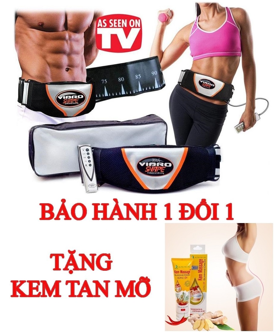 Đai massage bụng máy đánh tan mỡ bụng loại tốt 1 USA Vibro Shape Cao Cấp Đai Rung Bụng Massage Giảm Mỡ SP Được Nhiều Chị Em Tin Dùng TẶNG KÈM KEM TAN MỠ - BẢO HÀNH 12 THÁNG