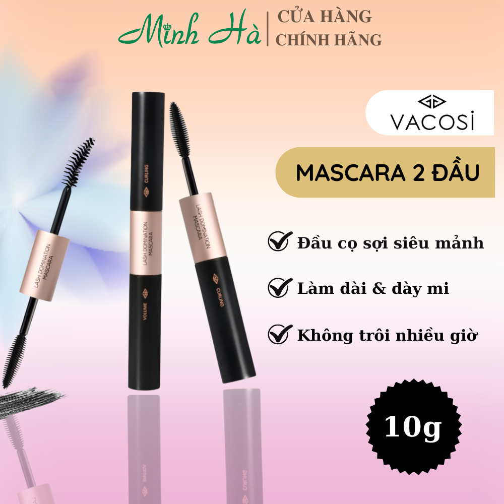 Mascara Vacosi Natural Lash Domination 10g dài và cong mi