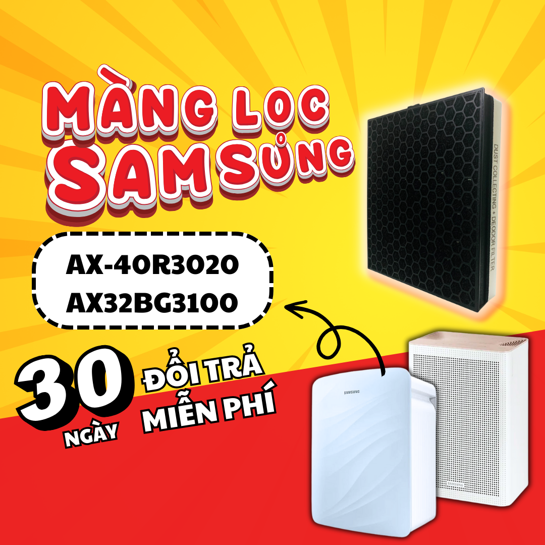 Màng lọc không khí SAMSUNG cho máy ax40r3020wu/sv, ax32bg3100gbsv. Giá rẻ, dễ dàng thay thế, tích hợp hepa và carbon