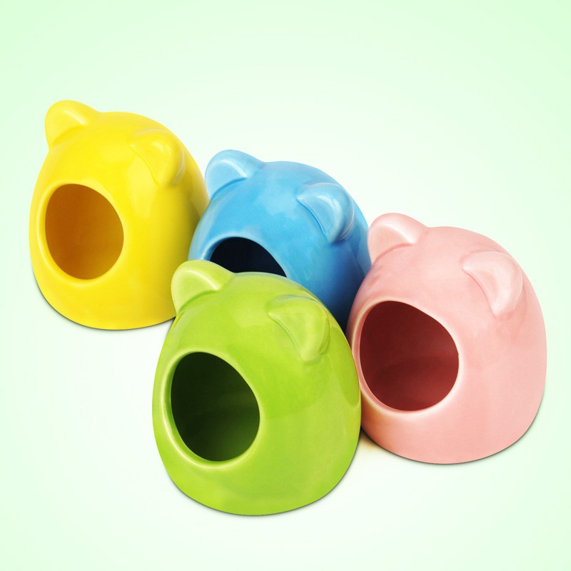 [Hoàn tiền 10%]Nhà Ngủ Sứ Gấu Cho Hamster