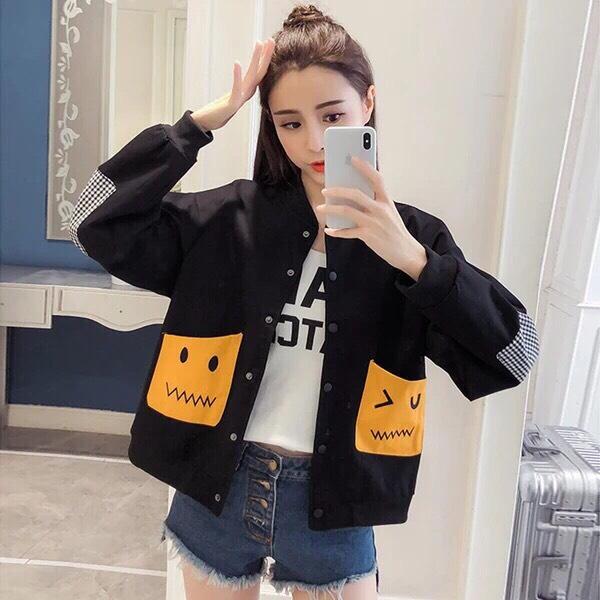 Áo khoác dù Nữ phối túi mèo khác màu siêu xinh TP10