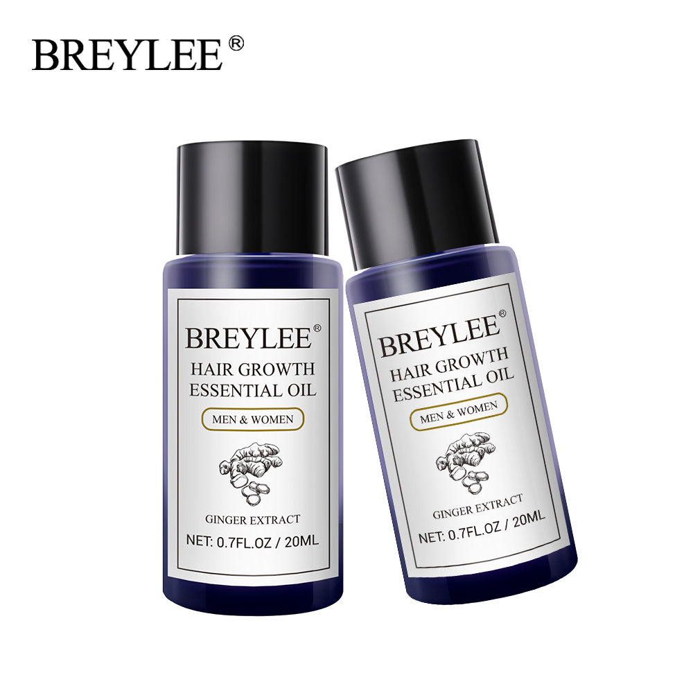 BREYLEE 2 cái tinh dầu dưỡng tóc ủ tóc phục hồi hư tổn Serum mọc tóc dau duong tóc 20ml 2pcs Hair Growth Essential Oil Hair Serum Hair Treatment Ginger Extract Hair Care 20ml