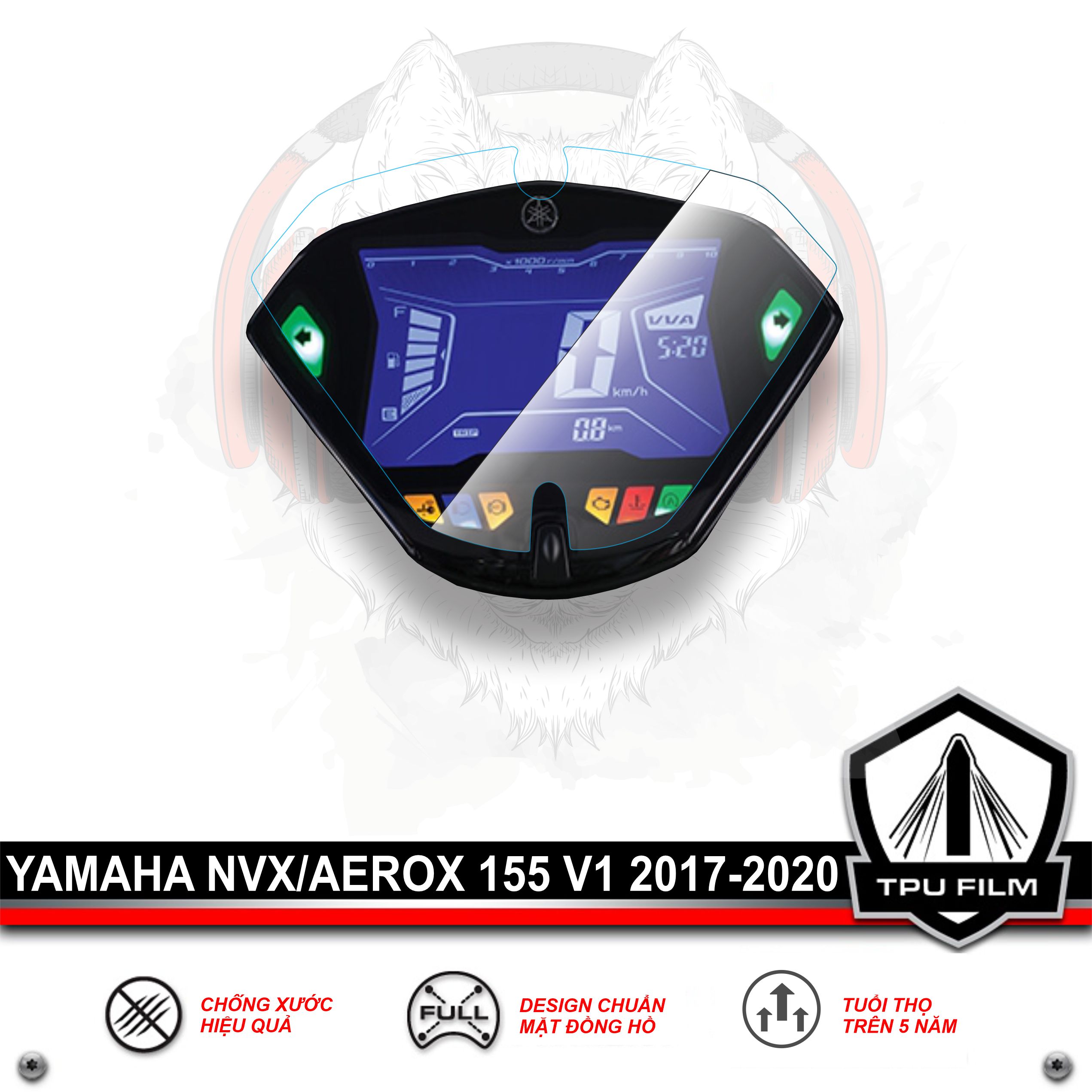Miếng dán PPF bảo vệ mặt đồng hồ NVX 155 V1 2017 đến 2019  YAMAHA NVX V1  AEROX 155  MixASale