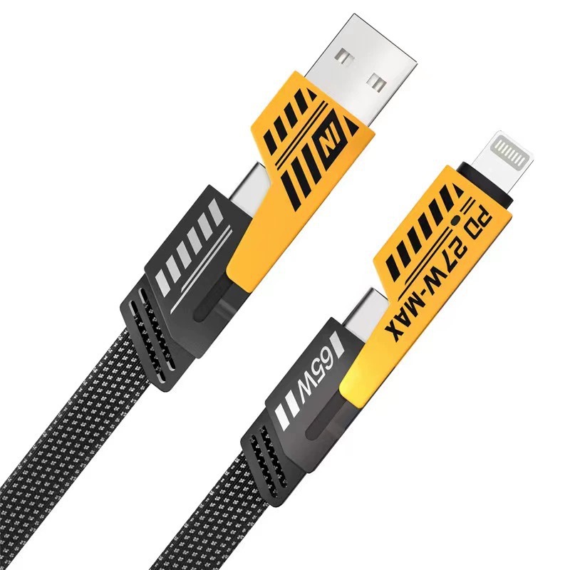 Dây sạc nhanh - cáp sạc nhanh 4 trong 1 27w dây dù dài 1m