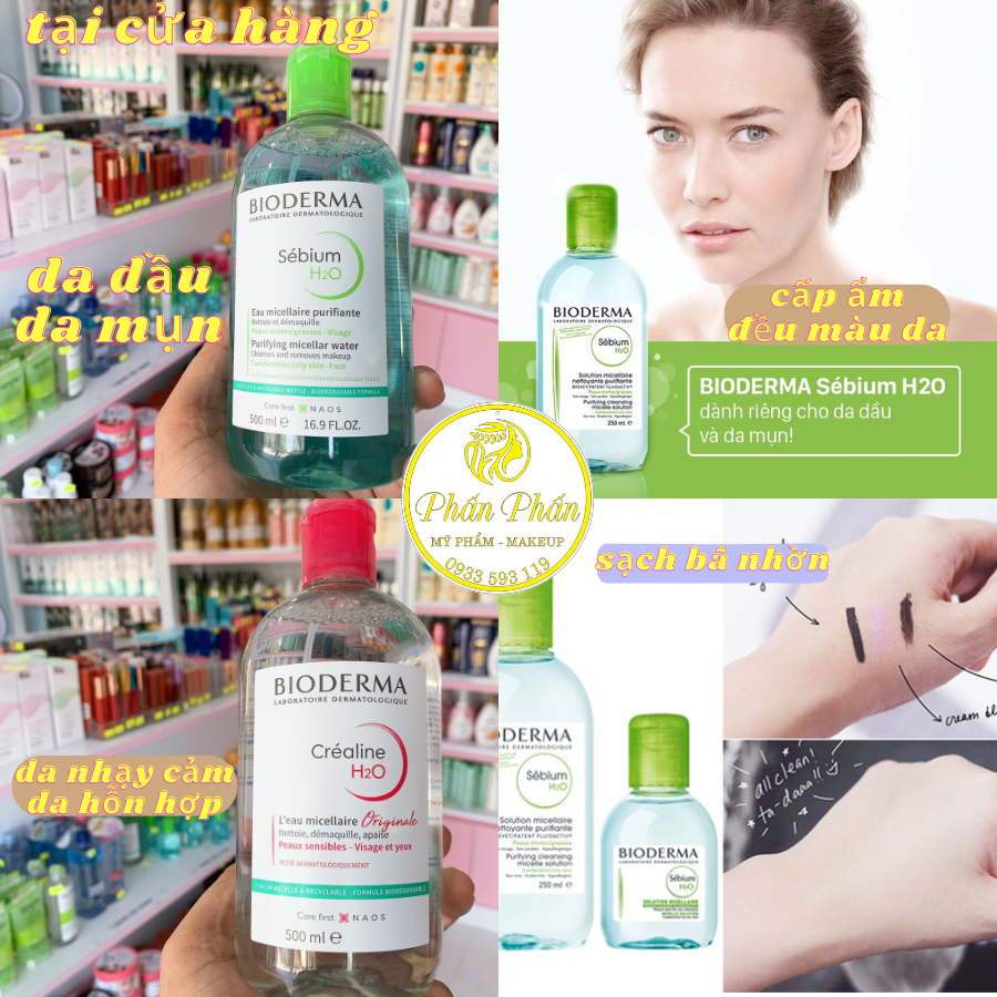 Nước Tẩy Trang Bioderma 500ml Nắp Tròn Hàng Nhập Khẩu Pháp