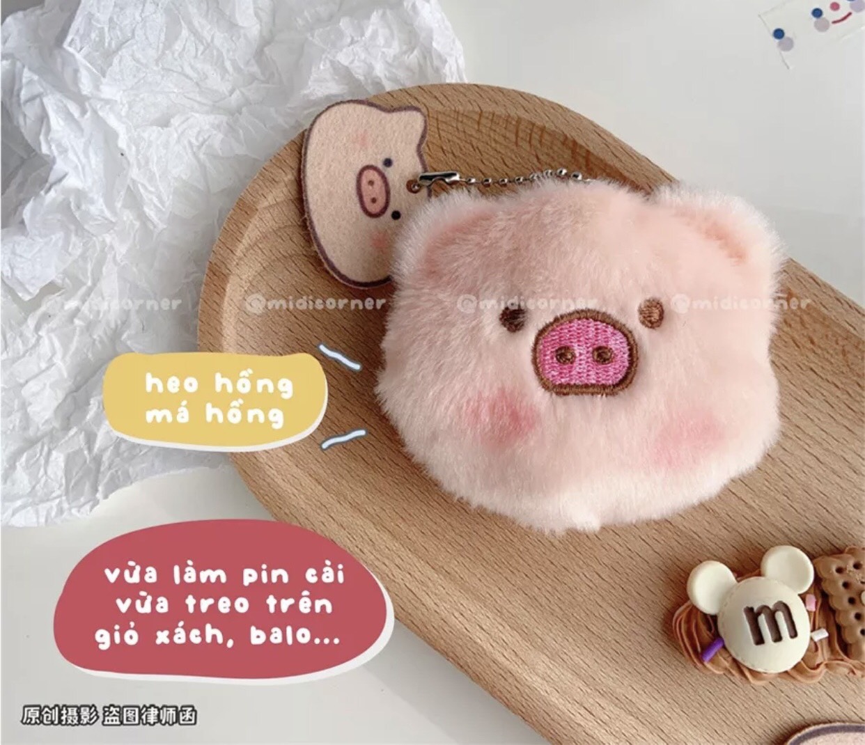 Móc khoá đầu heo siêu dễ thương