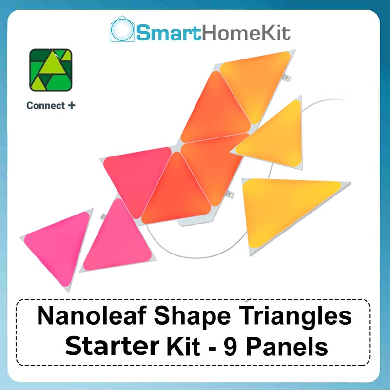 Đèn LED thông minh Nanoleaf Shapes Triangle Starter Kit 9 miếng nguồn | Phiên bản mới nhất | Chính Hãng Phân Phối