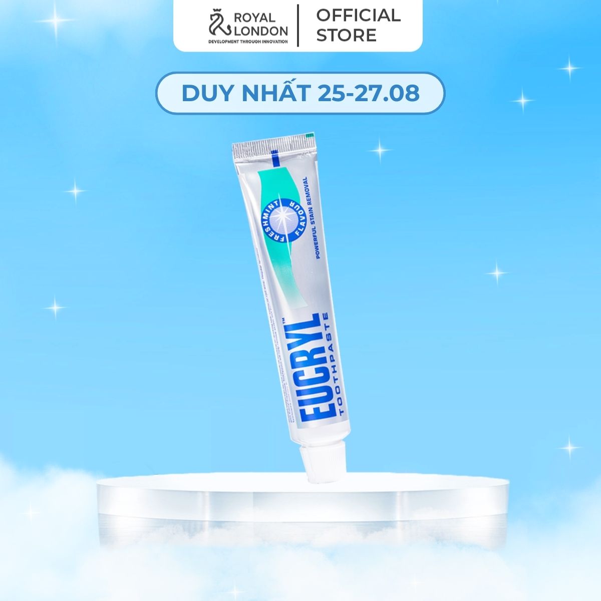 Kem Đánh Răng Bạc Hà Trắng Răng Eucryl Toothpaste 62g