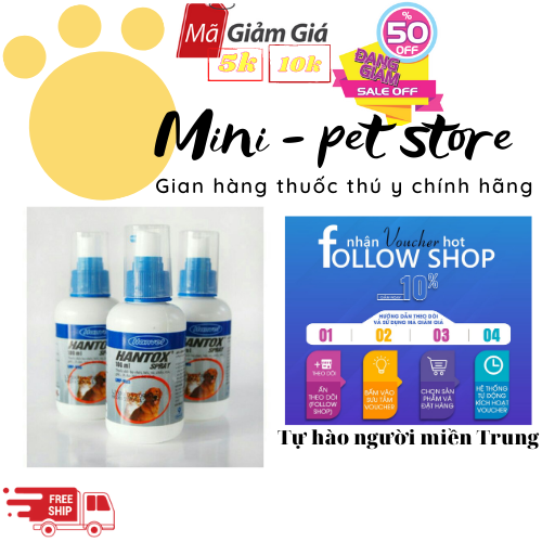 RUỒI, MUỖI, KIẾN, GIÁN, VE, RẬN, BÒ CHÉT, MÒNG, MẠT GÀ 100 ML- HANTOX