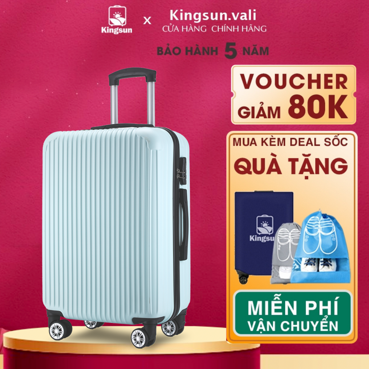 Vali Du Lịch Kingsun KS-155 Size 20/24/28  Bảo Hành 5 Năm