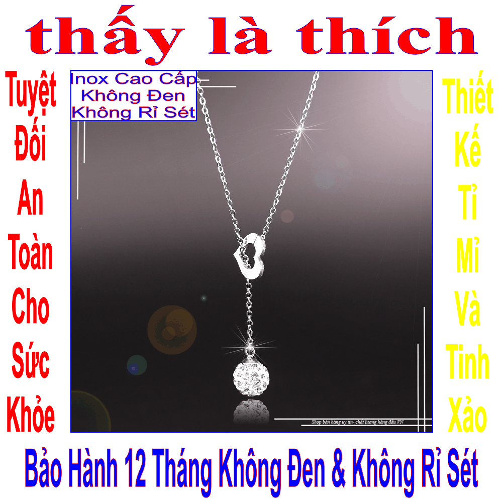 Dây chuyền inox nữ có mặt trái tim rỗng rớt trái châu or ngọc trai - Cam kết 1 đổi 1 nếu hoen gỉ sét
