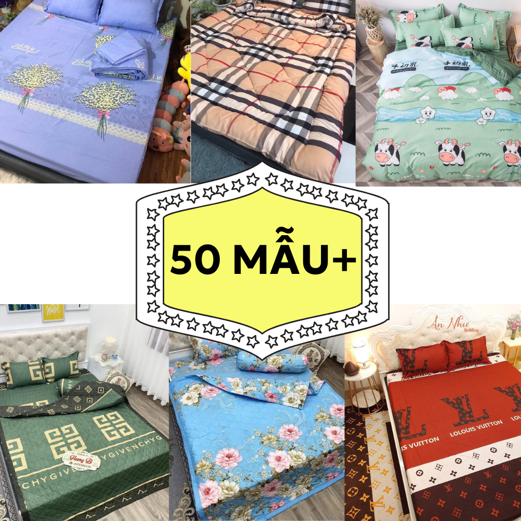 Hoa văn, Bộ Drap trải giường ga trải giường coton poly cực mát, màu sắc bắt mắt, ko phai màu kích cỡ 1m6,1m8
