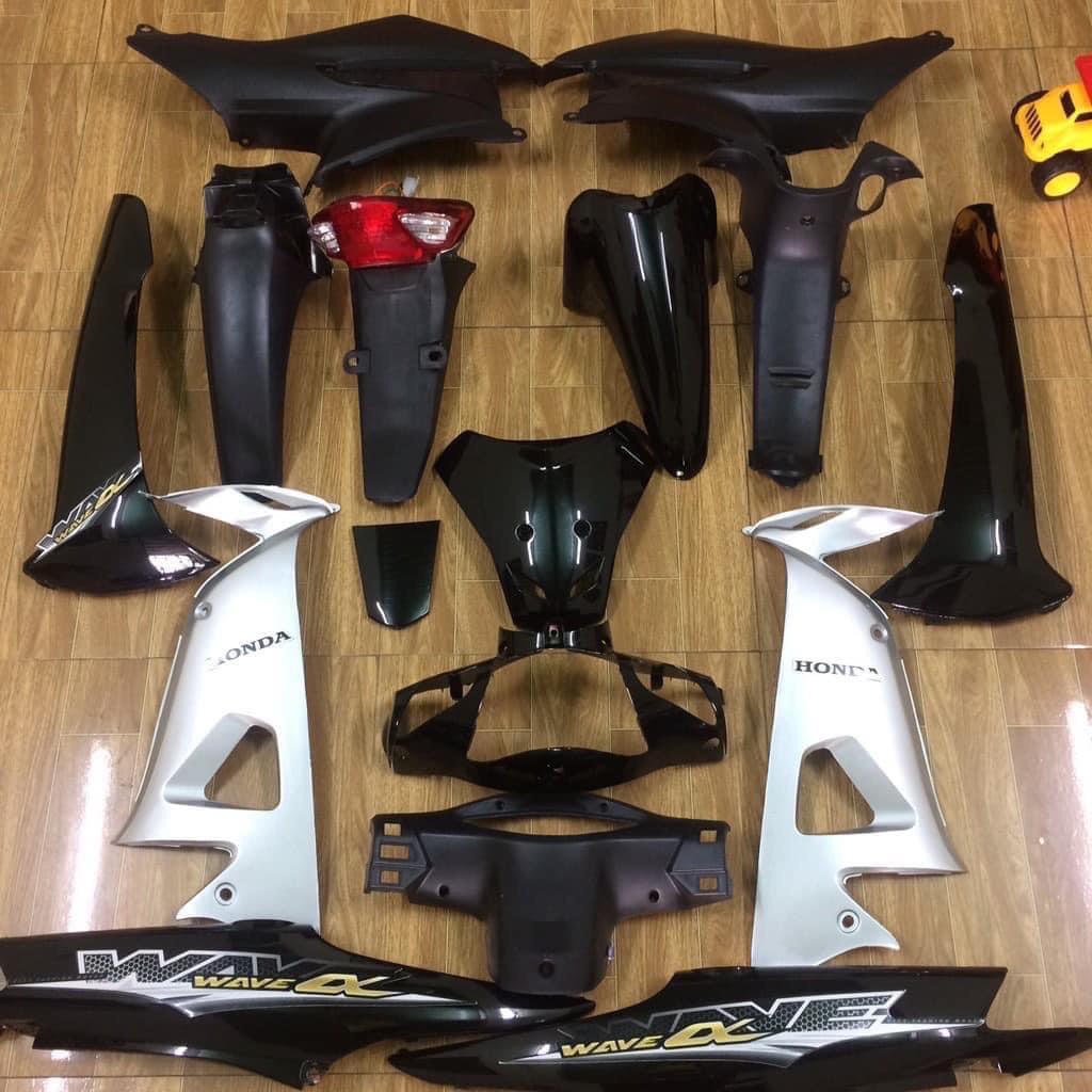 Bộ vỏ nhựa xe Wave 50cc Wave A Wave RS Wave 216 tặng 1 bộ tem