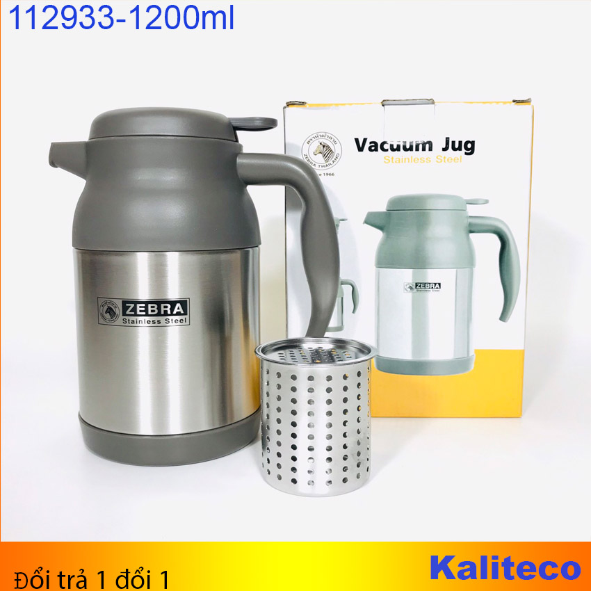 [HCM]Bình Giữ Nhiệt Inox Zebra Thái Lan Có Lọc Trà 1200ml 112933-Kaliteco