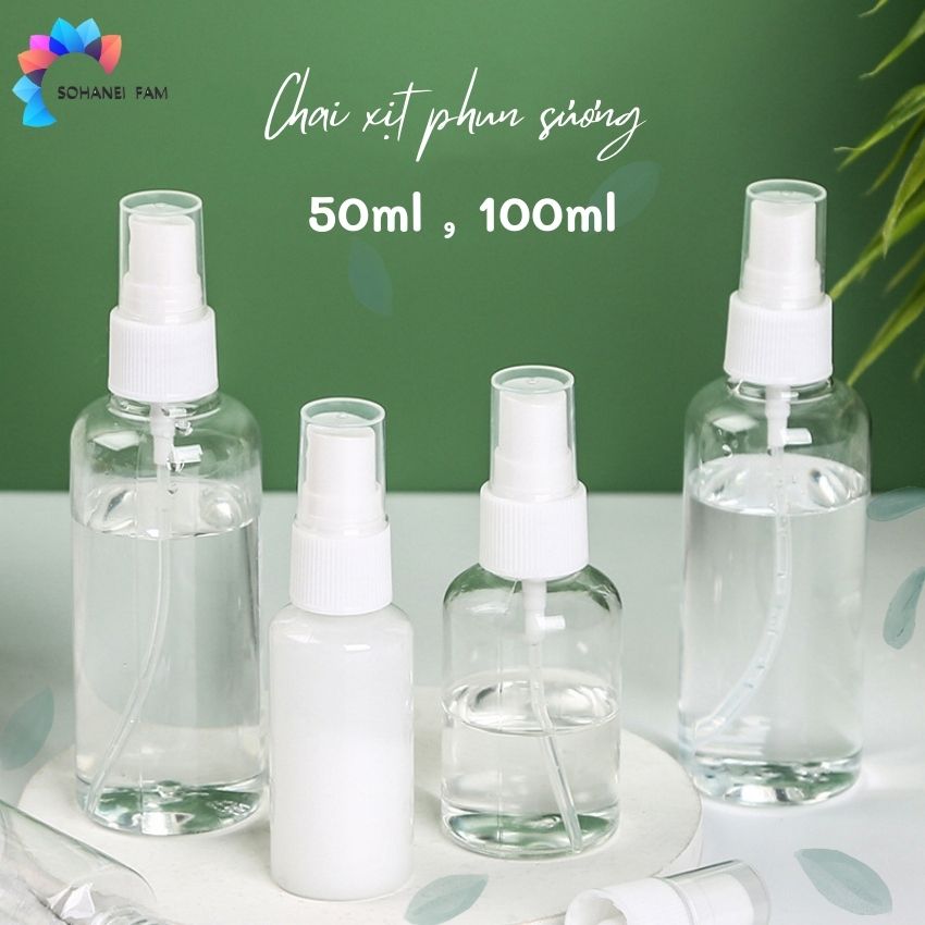 [COMBO 2 CHAI] Chai Xịt Phun Sương Mini 30ml, 50ml, 100ml, Lọ Chiết Dung Dịch, Nước Hoa,...-SOHANEI FAM