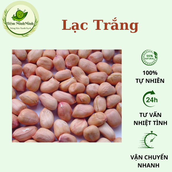 Lạc trắng hữu cơ bóc tay hàng mới, hạt khô, mẩy đóng túi 200gr, 500gr và 1kg