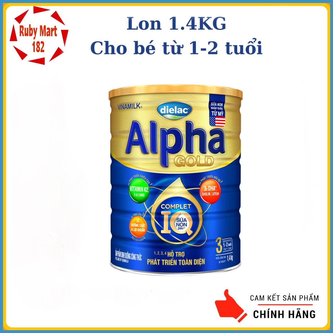 Sữa bột dielac alpha gold 3 - lon 1.4kg