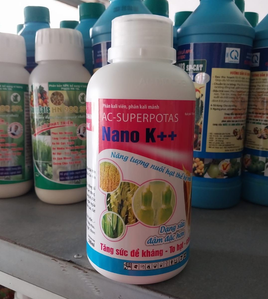 NANO K++ Phân bón Kali giúp trái to, đẹp màu. Chống rụng trái, sượng trái chai 500ml
