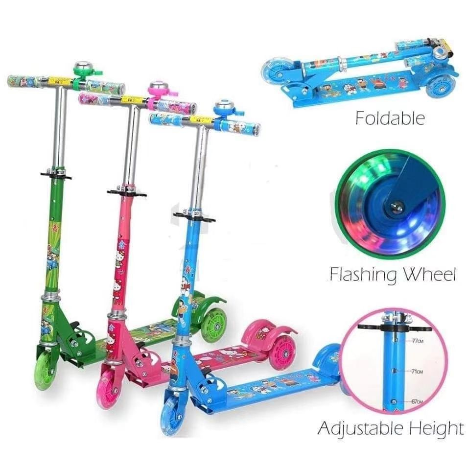 Yanolu-iuchildren Xe tay ga ba bánh đèn pin có thể gập lại bàn đạp bánh xe ròng rọc strollerdli-578 đồ chơi