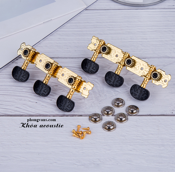 Bộ khoá đàn guitar acoustic xi vàng