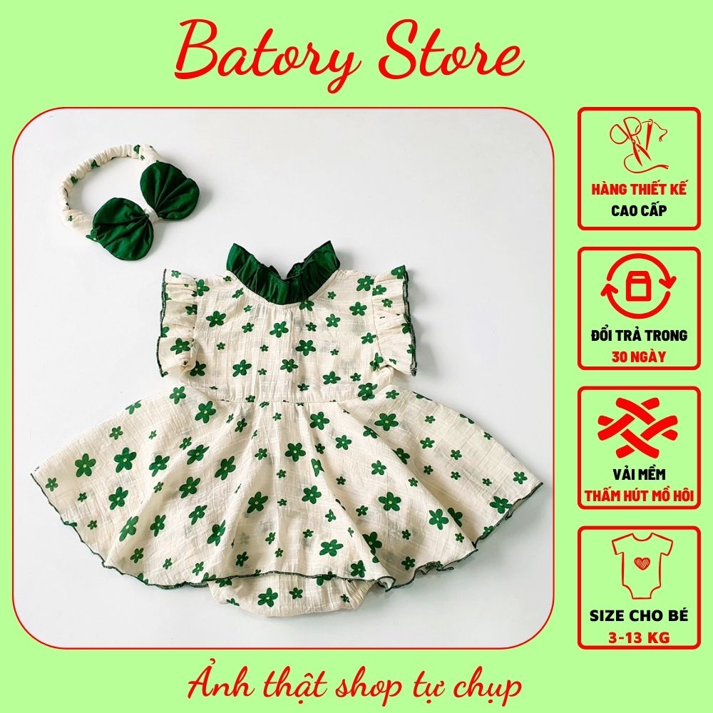 Váy Đầm Body Cho Bé Gái, Trẻ Sơ Sinh Màu Xanh kiểu dáng công chúa rẻ đẹp Thích hợp đi chơi đi tiệc, làm quà tặng thôi nôi sinh nhật đầy tháng cho bé BATORY STORE Cửa hàng quần áo trẻ em