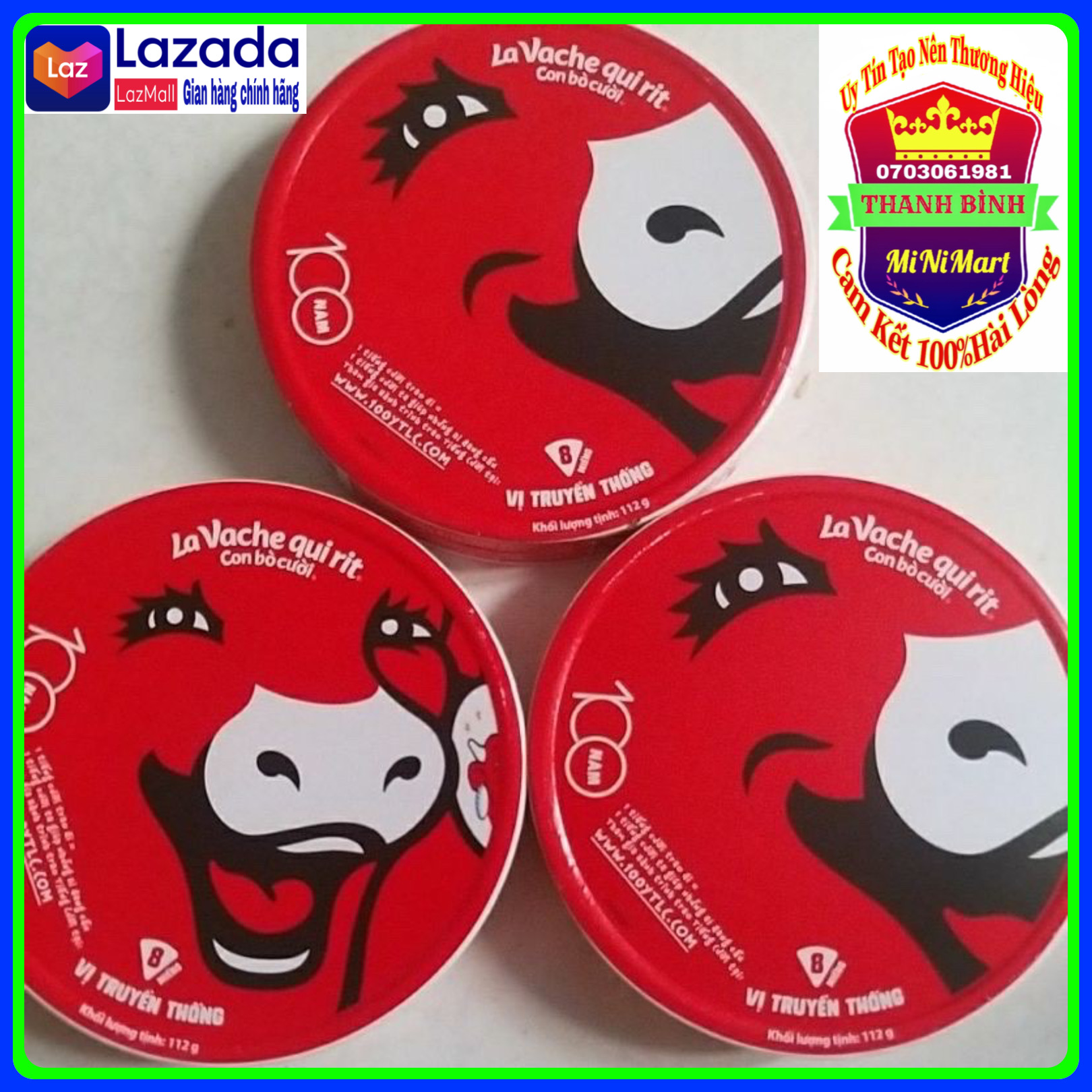 Pho mai con bò cười hộp 8 miếng 112g