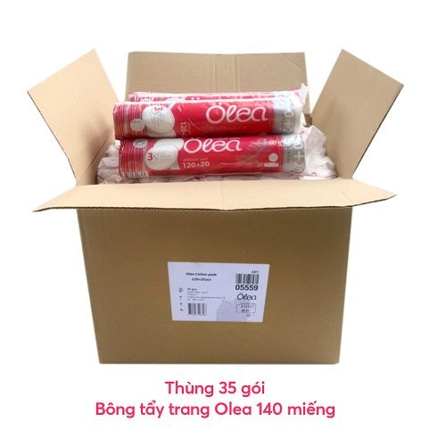 Thùng 35 gói bông tẩy trang Olea 120+20 miếng