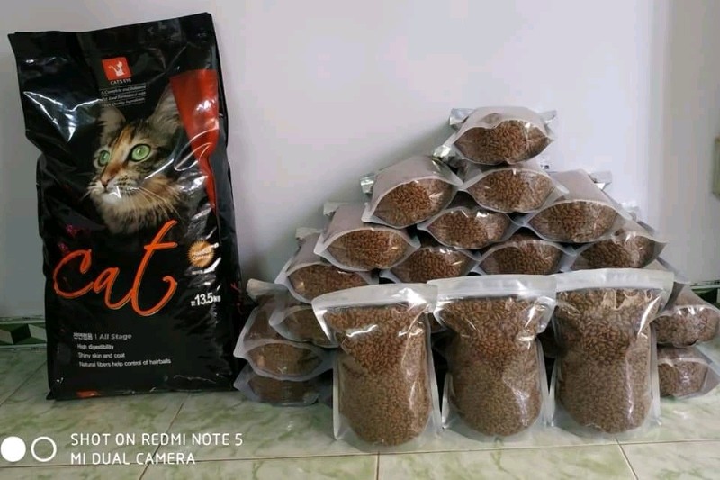 Thức ăn cho mèo hạt Cateye túi zip bạc 1kg giảm chứng rụng lông cải