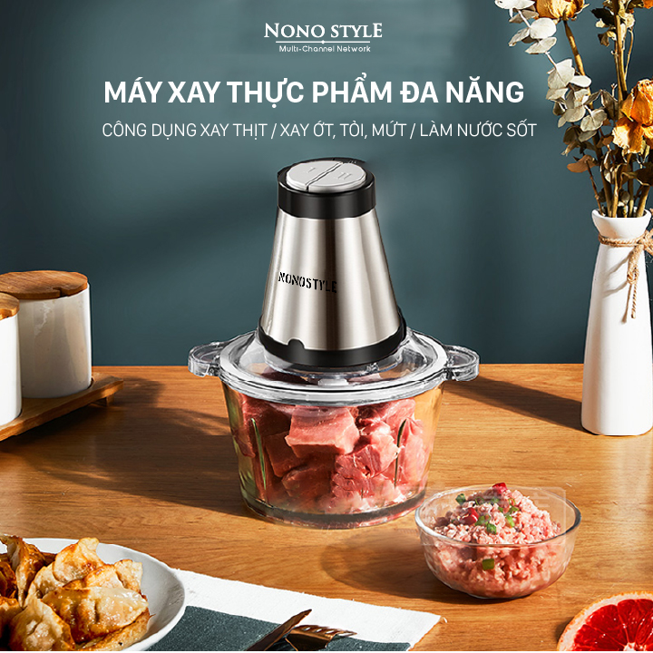 Máy xay thịt thủy tinh nonostyle – máy xay đa năng công suất lớn
