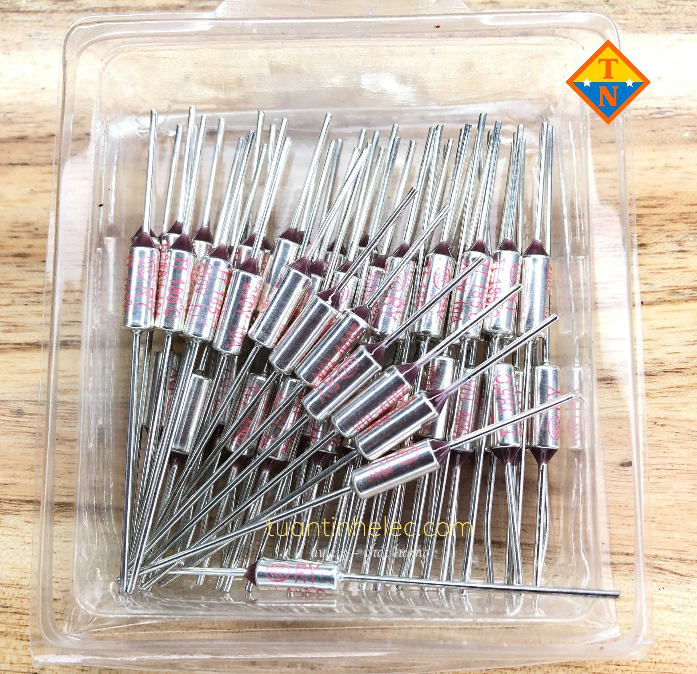 Bộ 2 Cầu Chì Nhiệt dùng để bảo vệ thiết bị khỏi bị quá nhiệt 250Vac (bàn là, quạt điện, biến áp, nồi cơm điện...)