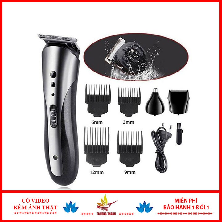 Tông đơ cắt tóc kiêm cạo râu tỉa lông mũi 3in1 hàng chính hãng kemei 1407
