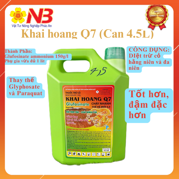 CAN 4,5 Lit Thuốc trừ cỏ Khai hoang Q7 - 4,5 Lit - Glufosinate 150g/lit BMC/ Phúc Thịnh