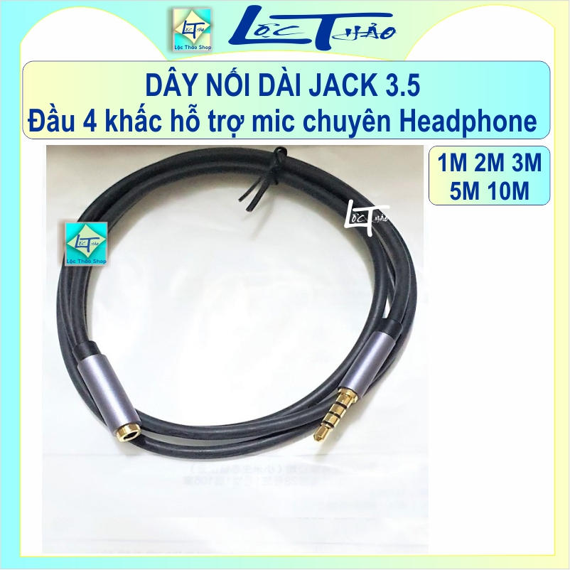 [HCM]Cáp loa nối dài Jack 3.5 dài 1M 2M 3M 5M 10M chuyên dùng cho điện thoại tai nghe headphone (đầu 4 khấc)