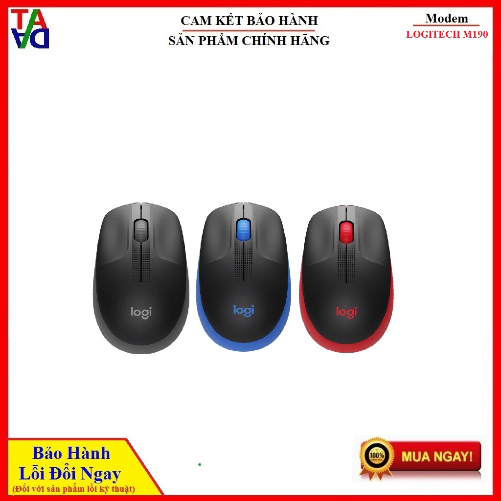Chuột không dây Logitech M190 - Hàng chính hãng - Bảo hành 12 tháng