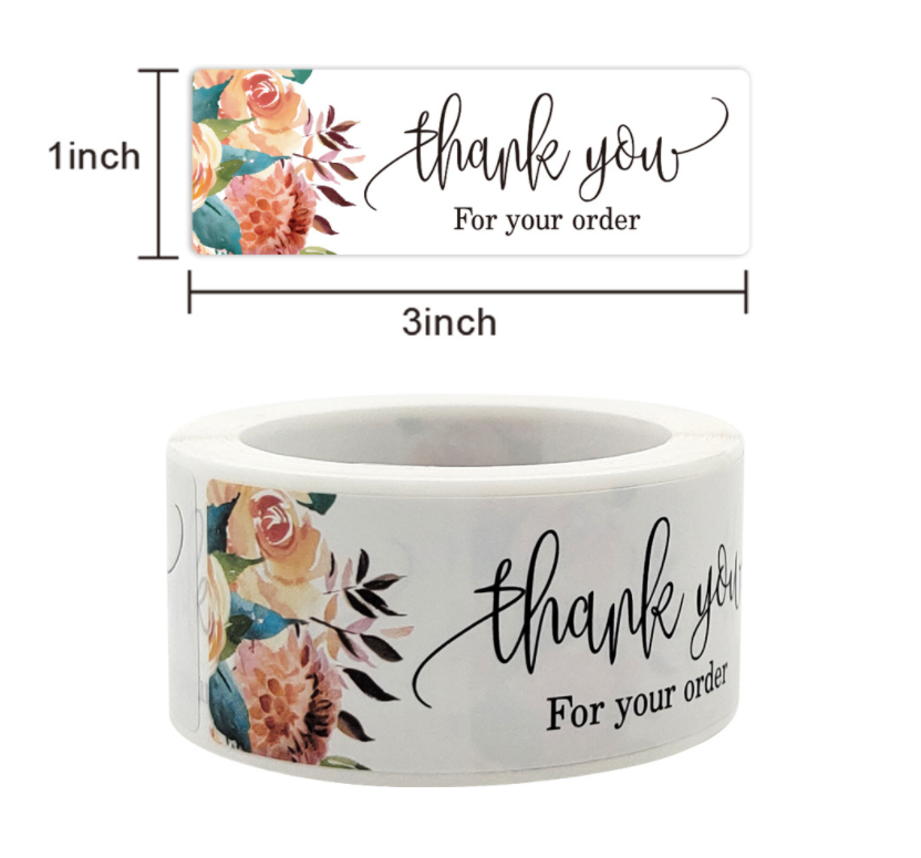 Cuộn 120 stick Sticker thank you Dán nhãn cảm ơn Tem giấy dán Cảm ơn gói quà gói đơn hàng