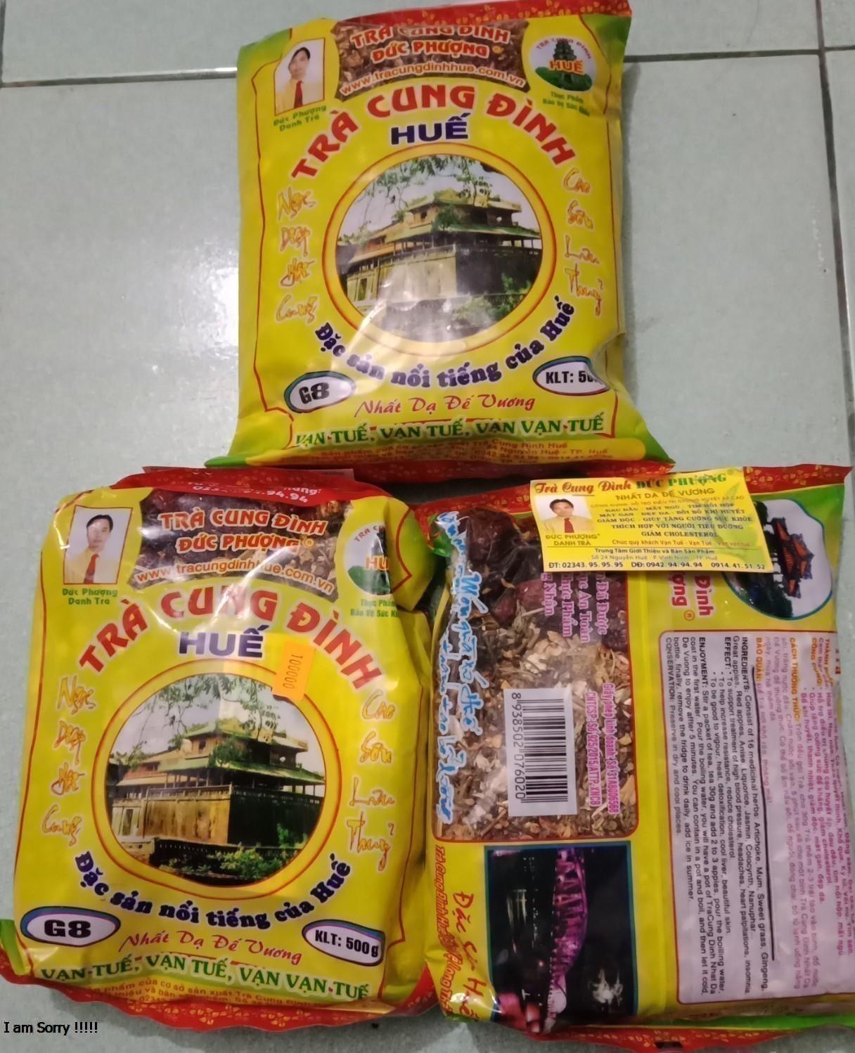 3 gói x 500g Trà Cung Đình Huế G8 ( tổng cộng 1,5 kg )